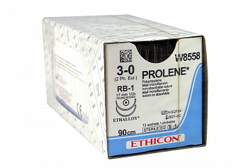 Пролен синий М2 3.0 90 см две колющие иглы 